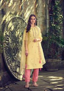 Kurtis de Viscosa Pura Multicolor para Mujer, Hechos a Mano, Completamente Cosidos, Listos para Usar, con Pantalón, Disponibles en Stock para Venta en Línea, Marca Dhwaja Export - Product Image 3