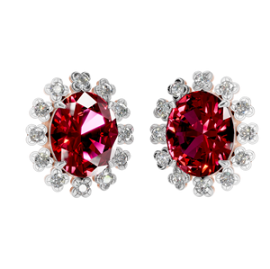 Wholesale 925 Sterling Silver Rhodium Plated Fine Jewelry Synthetic Ruby <b>Moissanite</b> Solitaire Stud <b>Earrings</b> Halo Trendy OEM - Product Image 1