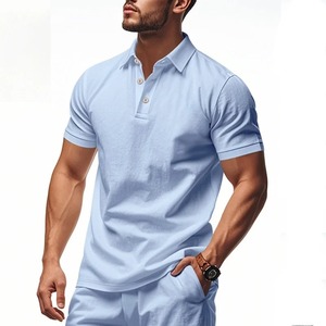 Directo de fábrica, personalizado, para hombre, para camiseta Polo, alta calidad, transpirable, 100% algodón, de talla grande, patrón sólido, diseño liso personalizado - Product Image 1