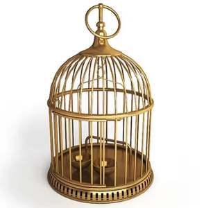 Cage à oiseaux ronde en fil métallique suspendu en vrac couleur rose avec crochet pour graines d'oiseaux et mangeoire Design unique fait à la main - Product Image 3