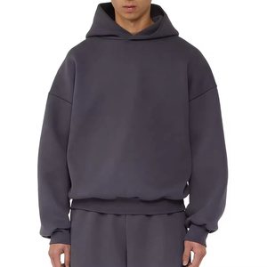 OEM ODM Plain Custom Fleece 500gsm Heavyweight Pullover Hoodies 100% Cotton Dropped Shoulders Oversized Men's Boxy Hoodie - Product Image 1