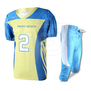 Nouvelle conception de maillot et pantalon de football américain à manches courtes, taille plus, couleur personnalisée, imprimé, 100% polyester, haute qualité - Product Image 2