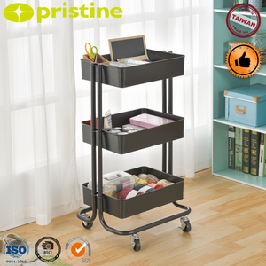 Home <strong>Storage</strong> <strong>Shelf</strong> Wholesale Taiwan Home <strong>Storage</strong> Furniture Manufacturer MIT Housewares Household TIER Rolling Metal <strong>Storage</strong> Cart - Product Image 3