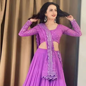 JF 400 estilo indio Faux Georgette Lehenga Choli venta al por mayor en línea FAUX GEORGETTE venta al por mayor estilo indio LAHEGA CHOLI - Product Image 1