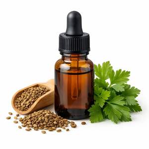 Aceite Esencial de Semilla de Perejil a Granel, Aceite de Extracto Herbal Destilado al Vapor, Utilizado en Productos para el Cuidado de la Piel, Aceites Capilares y Aromaterapia, Suministro al por Mayor - Product Image 1