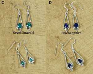 Pendientes de gancho de plata esterlina, regalo de joyería hecho a mano con piedras preciosas cortadas para el Día de San Valentín, pieza de joyería elegante - Product Image 4