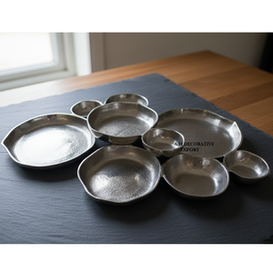 Offre d'usine : Plat de service multi-compartiments en aluminium argenté poli à 9 compartiments, vaisselle écologique pour mariages - Product Image 1