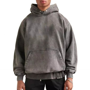 Sudadera con capucha de Terry francés de algodón pesado personalizada para hombre, diseño desgastado lavado con piedra ácida de gran tamaño, ropa de invierno - Product Image 1