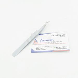 Pinzas profesionales para extensiones de pestañas con agarre de diamante de 90 grados con recubrimiento en polvo de acero inoxidable, venta al por mayor, logotipo personalizado de alta calidad - Product Image 3