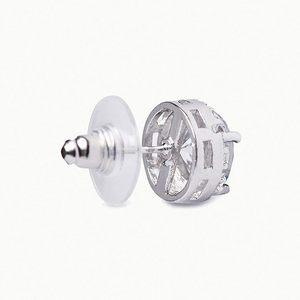 Pendientes Clásicos de Plata de Ley Chapados en Oro con Circonita Cúbica de Gran Corte, Joyas Shama Gems, Brillantes - Product Image 3