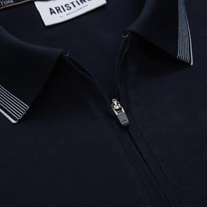 Aristino Men's for Polo 95% Algodón orgánico 5% Spandex Diseño de cremallera Patrón sólido Venta al por mayor Producto superior a precio caliente APS205AS0E - Product Image 4
