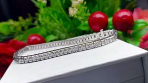 Bracelet en moissanite de 2mm, coupe princesse, bracelet de tennis en argent sterling 925 pour cadeau d'anniversaire - Product Image 3