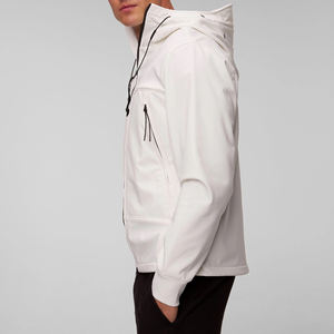 Veste d'hiver Softshell pour hommes de haute qualité pour les sports de plein air Camping col à capuche respirant Softshell vestes couleur blanche - Product Image 3