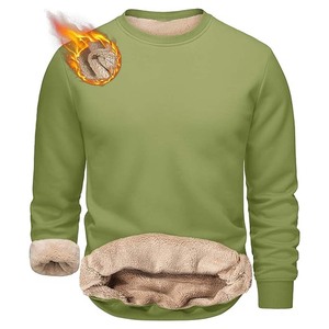 Winter Printed <b>Slim</b> Fit Classic Cotton Crewneck Sweater Company Logo-<b>Patch</b> Crewneck Sherpa Sweatshirt - Product Image 2