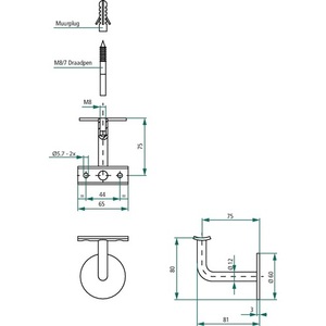 Stainless Steel Handrail Bracket Matt Finish 60mm Wall Plate Curved Support by INTERSTEEL - Product Image 3