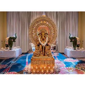 Statue de fibre de Seigneur Ganesha pour décor d'entrée mariage indien Ganpati décor d'entrée mariage hindou entrée Ganesha Statues - Product Image 1