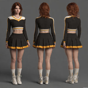 Ensemble d'uniformes de cheerleading, tenue d'entraînement de cheerleading, uniformes de cheerleading avec strass scintillants, vêtements de sport pour cheerleading - Product Image 5