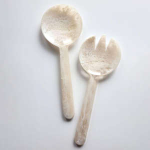 Ensemble de service à salade avec poignée en résine conçu également ensemble d'outils de cuisine en bois de manguier d'acacia naturel disponible fabriqué en Inde - Product Image 4