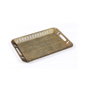 Modern Design Gold Brass Serving Tray Square High Quality <b>Matte</b> <b>Table</b> Top New Design Serving Direct Selling Low Price - Product Image 5