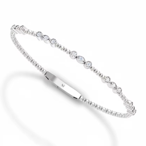 Brazalete Flexible de Oro Amarillo de 14K y Diamantes Naturales de Lujo, Nuevo Diseño 2025, para Mujer |   0.50 Quilates - Product Image 1