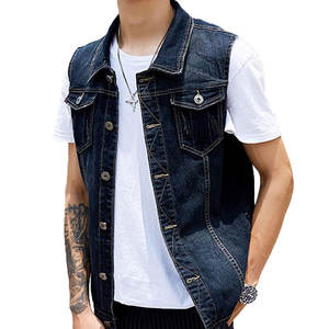 Chaleco Vaquero Transpirable de Alta Calidad para Hombre, Sin Mangas, Color Azul, Liso, Teñido, Producto Personalizado, Chaleco Vaquero de Invierno para Hombre - Product Image 3