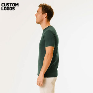 Camiseta transpirable de algodón 100% de manga corta en blanco de verano para hombre - Product Image 3