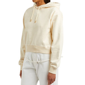 Vente en gros de sweat-shirts à capuche pour femmes, coupe courte, coton lourd, lavage à l'acide, style gothique, doublé, vêtements OEM - Product Image 2