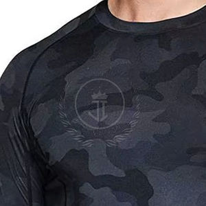 เสื้อคอมเพรสชั่นผู้ชายพิมพ์โลโก้ตามสั่ง - ผ้าถักเนื้อแน่น ระบายอากาศ แห้งเร็ว เหมาะสำหรับการฝึกซ้อมและวิ่งจ๊อกกิ้ง - Product Image 5