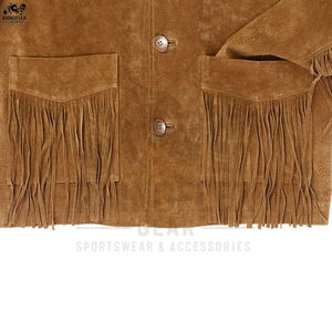 New Arrival <b>Canvas</b> Leather Western Fringe <b>Jacket</b> for <b>Men</b> Front Logo Vintage Winter High Quality - Product Image 3