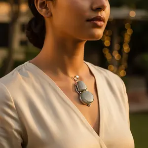 Colgante de Plata 925 con Piedra Ojo de Gato para Mujer, Uso Diario, con Baño de Rodio en Oro Rosa, Diseño de Animal - Product Image 2