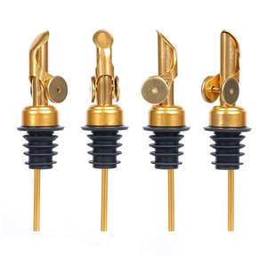 Rifornito in acciaio inox liscio Pour vino liquore olio e miele bottiglia versatore con colori oro tappi di bottiglia di olio aggiornato chiusure - Product Image 5