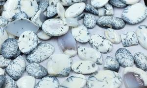 พลอยเดนไดรติกอะเกตสีขาวธรรมชาติทรงรี ขนาดอิสระ สำหรับทำเครื่องประดับขายส่ง - Product Image 5