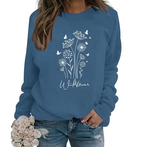 Sudadera de mujer informal cómoda estampada con hombros descubiertos y cuello redondo de manga larga con servicio OEM superventas de Bangladesh - Product Image 1