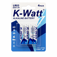 Baterai Ultra Alkaline Aaa LR03 AM-4 Baterai Primer 1.5V Alkaline Baterai Grosir Pabrik dengan CE KC