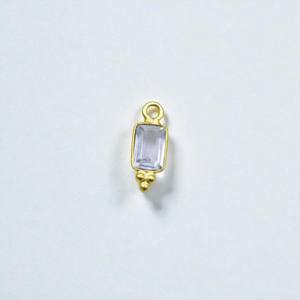 Pendentifs en cristal de quartz rectangulaire 4x6 mm, pierres précieuses, breloques - Fabrication de bijoux en collier DIY - Product Image 1