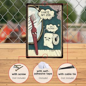 <strong>Funny</strong> Metal Aluminum Sign for Decorating the Toilet, Humorous <strong>Quote</strong> Vintage <strong>Bathroom</strong> Wall Art Metal Sign - Product Image 2