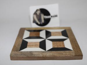 Resin Inlay Coaster in Black & White Pattern Tabletop Coasters From Tradnary Exim Pvt Ltd - Product Image 2
