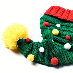 Wholesale Christmas <b>Black</b> Jacquard Knit Winter Warm Unisex Beanie Santa Hat Sports Cap Opp <b>Bag</b> Custom Logo Christmas Oem Service - Product Image 2