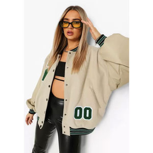 Meilleures vestes de baseball pour femmes Veste universitaire de haute qualité Crop Manches longues Respirant Coupe-vent Durable Lettre Décoration - Product Image 3