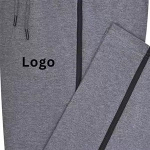 Pijama de punto con bolsillo cruzado de carbón para hombre, pantalones de salón elásticos de LICRA de algodón con bolsillos laterales de cintura con cordón de ajuste relajado - Product Image 5