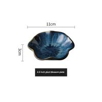 DNS06 Vaisselle de table vintage bleue émaillée Vaisselle en céramique écologique Plaques émaillées réactives en gros pour les mariages