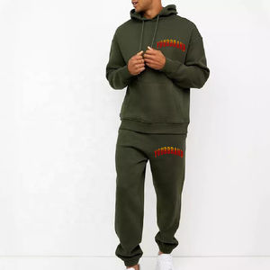 Ensemble pantalon de survêtement et sweat à capuche en coton personnalisé Ensemble 2 pièces de survêtements à impression bouffante 3D pour hommes Ensemble de survêtement en polaire Ensemble surdimensionné - Product Image 6