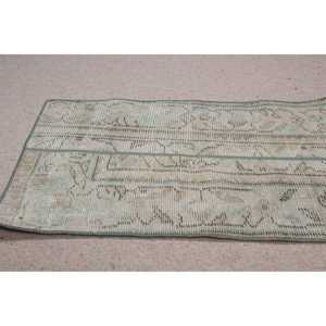 Alfombra Turca de 1.5x2.5 pies (46x76 cm), Alfombra Vintage Azul Abstracta - Product Image 5