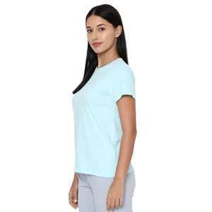 Camisetas personalizadas de verano para mujer, venta al por mayor de algodón con cuello redondo, camisetas de media manga de buena calidad, camisetas con cuello redondo para mujer - Product Image 2