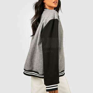 Chaqueta Letterman de Algodón Transpirable de Alta Calidad para Mujer, con Logotipo Personalizado Impreso, Colores Personalizados para Invierno - Product Image 4