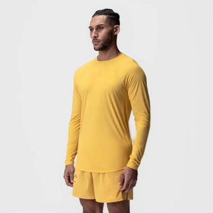 Camiseta deportiva ligera y cómoda de manga larga para hombre, ropa deportiva personalizada transpirable para deportes de gimnasio y ejercicio diario - Product Image 1