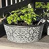 Lot de 2 jardinières écologiques suspendues en métal blanc lavé rustique avec cache-pots à motif carré floral Type seau - Product Image 3