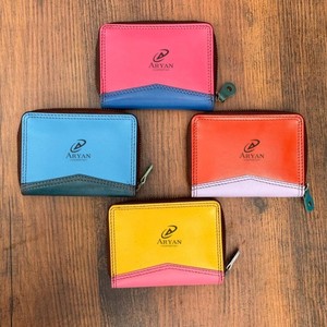 Nueva llegada hecha a mano de cuero reciclado monedero tarjetero estilo occidental Multi pequeño monedero para mujer - Product Image 1