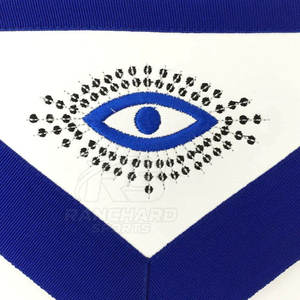 Tablier maçonnique de luxe brodé de fils d'or et d'argent, design artisanal, tablier de maître maçon - Product Image 2