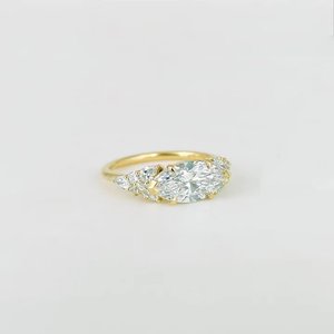 Zircon cubique pierre solide 925 en argent Sterling or rempli conception personnalisée bague de fiançailles pour femmes pour les occasions de fête - Product Image 3